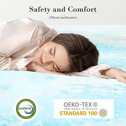 DUMOS Memory Foam Mattress Topper Queen 2 Inch Gel Infused