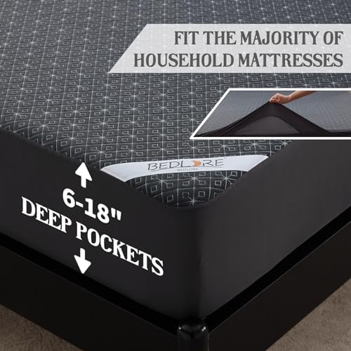 BEDLORE King Mattress Protector Waterproof Noiseless Deep Pocket