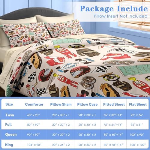 Pamnest Comforter Set Twin Size Race Car Theme