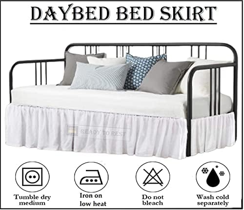 Ready To Rest Twin Daybed Skirt 14 Inch Drop White 1