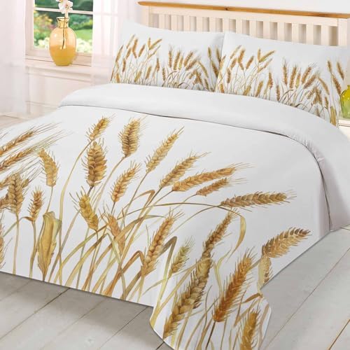 ZOE GARDEN Golden Wheat Duvet Cover Set Twin 3 Piece 1