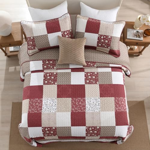 100 Cotton Queen Bedspread 120x102 Reversible Set
