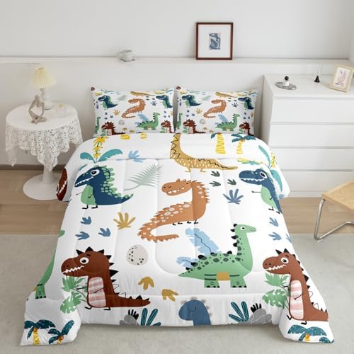 Feelyou Cartoon Dinosaur Comforter Set 3PCs
