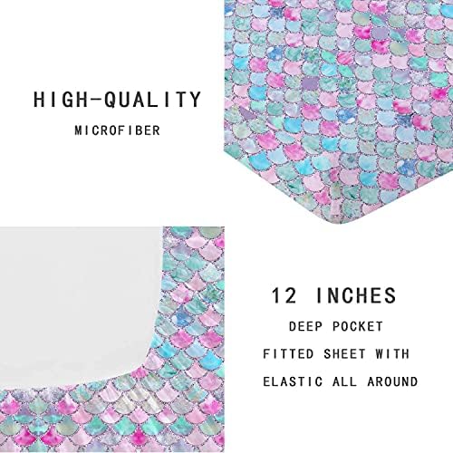 MUSOLEI Rainbow Mermaid Sheet Set 3D 3PCS Full