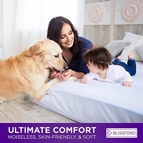 BLISSFORD Queen Plastic Mattress Protector - Heavy Duty Waterproof Cover