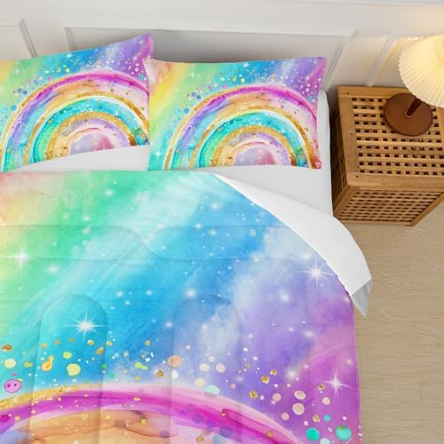 Cute Rainbow King Comforter Set for Kids