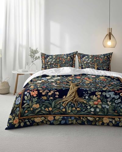 ZOE GARDEN Tree Floral Bed Duvet Cover Set