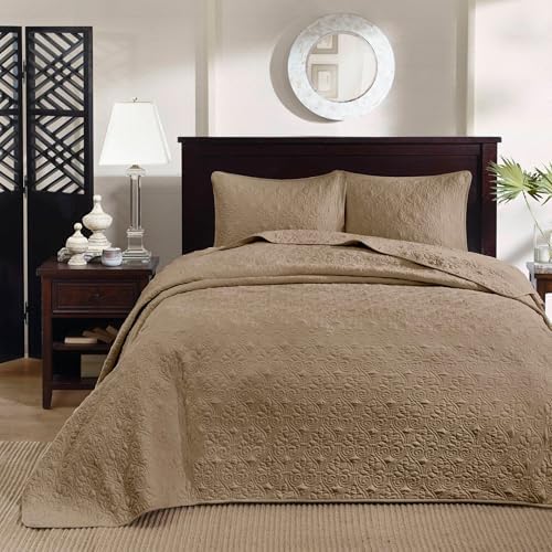 Madison Park Quebec Reversible Quilt Set Damask Design Queen 3 Piece