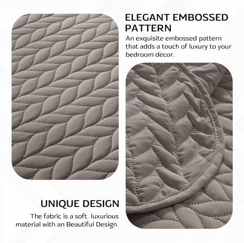 MOONLIGHT20015 Queen Size Bedspread Set - 3 Pcs Microfiber Coverlet Set