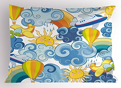 Ambesonne Sky Pillow Sham Clouds Sun Print 26x20