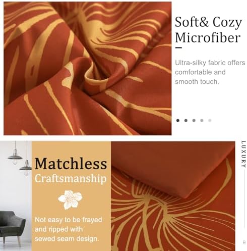 Menghomeus Burnt Orange Comforter Set Queen