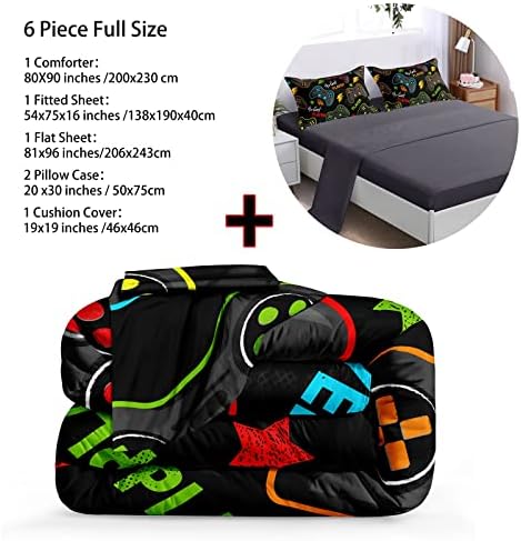 BDUCOK 6 Piece Gamer Comforter Set for Boys