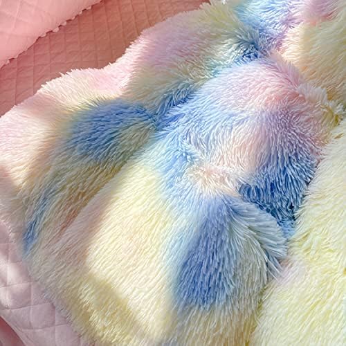Kids Girls Faux Fur Comforter Set 3PC Velvet Plush Flannel