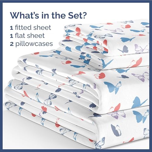 CGK Unlimited Kids Butterfly Sheet Set - 4 Piece Full Size 1