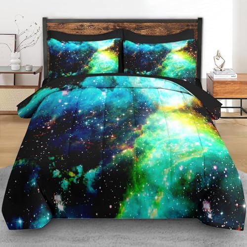 Pamnest King Size Comforter Set with Space Blue Star Design