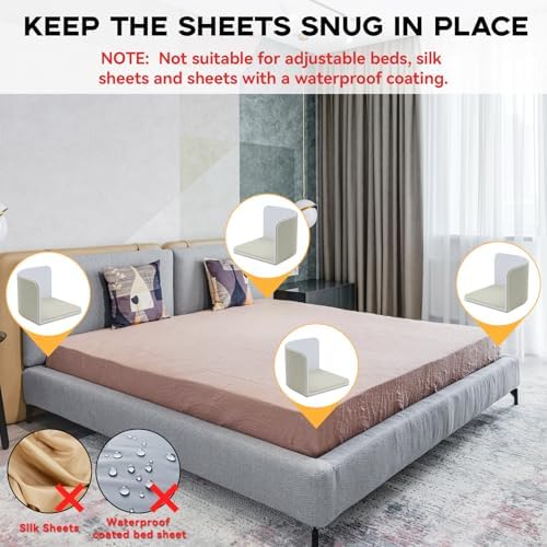 4 PCS Bed Sheet Holder for Firm Tight Fit
