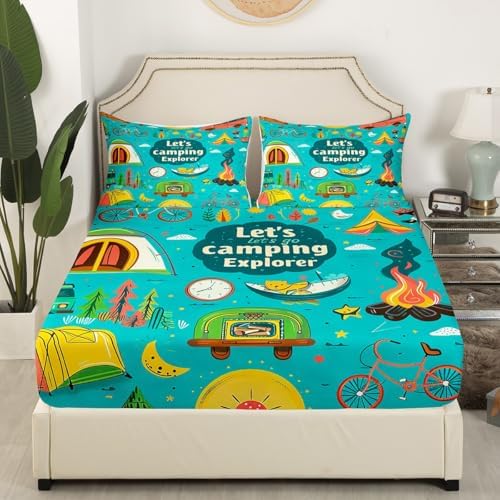 Erosebridal Camper Fitted Sheet Twin Set for Kids
