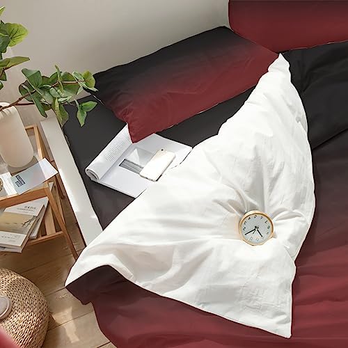 LooPoP California King Comforter Set Red Black Ombre