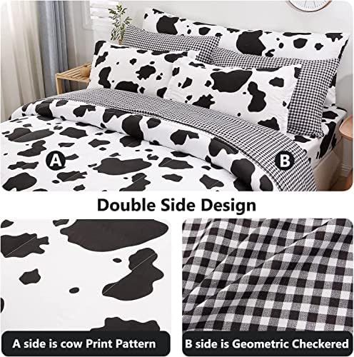 SUCSES Cow Print Comforter Set 8-Piece Kids Bedding