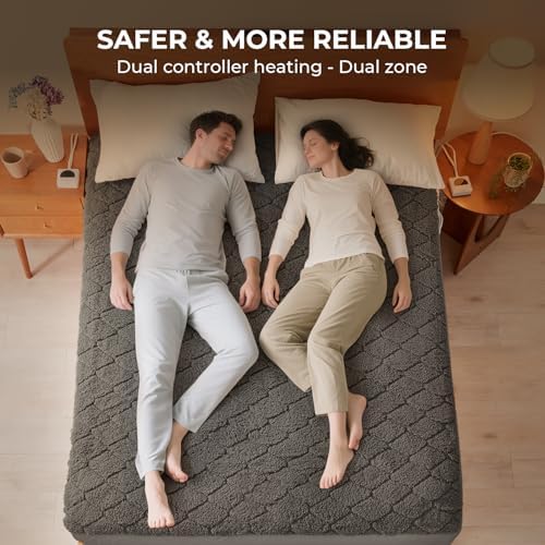 HelaSnug Electric Heated Mattress Pad 78x80IN Dual Controllers