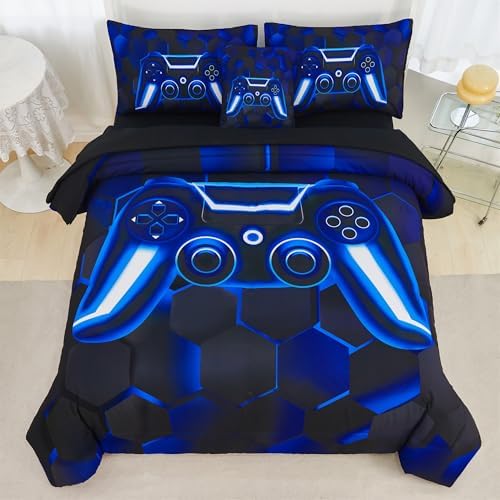 RYNGHIPY Blue Gaming Comforter Set for Kids Boys 1