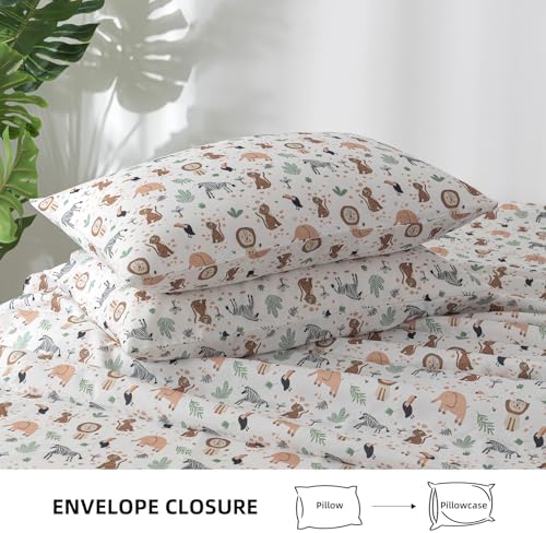 Jessrydo Full Sheet Set Kids 4 Piece Animal Pattern