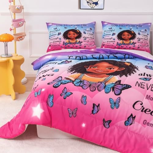 GRAT TIOC Black Girl Comforter Set Full Size