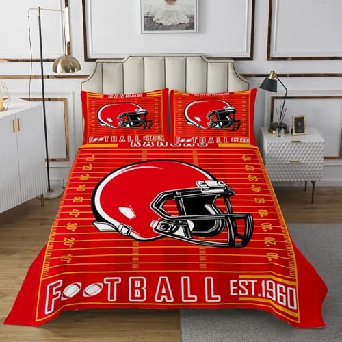 Feelyou American Football Bedspread Set for Boys Girls - Queen Size