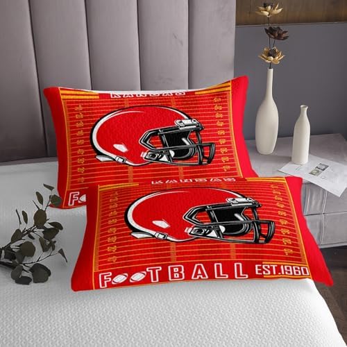 Feelyou American Football Bedspread Set for Boys Girls - Queen Size