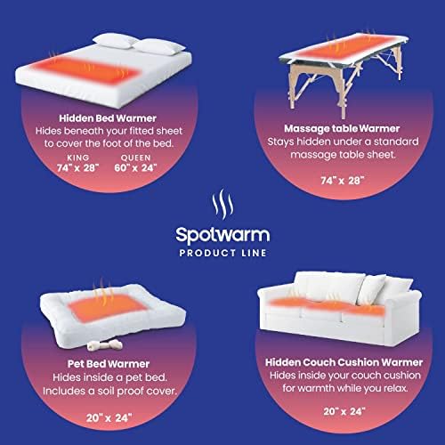 Hidden Heat Electric Foot Bed Warmer by SpotWarm - Wireless RF Remote Control