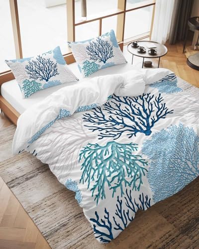 ZOE GARDEN Navy Blue Queen Duvet Cover Set 3 Pc