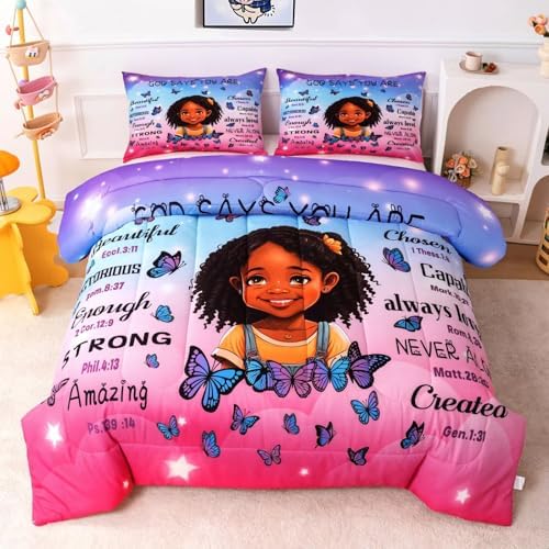 GRAT TIOC Black Girl Comforter Set Full Size