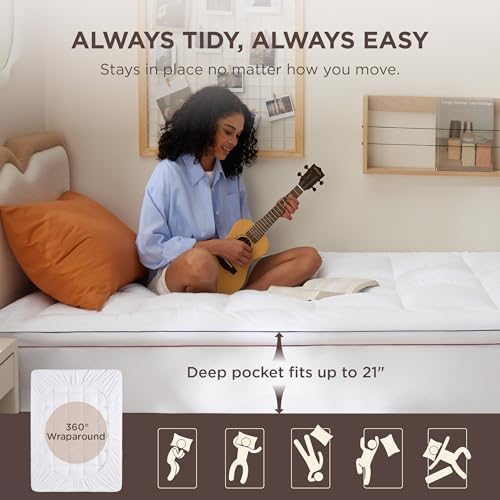 Bedsure Twin XL Mattress Topper 900GSM Thick Soft