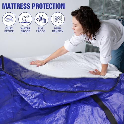 SaveAMatt Queen Mattress Bag - Durable Waterproof Tarp with Handles