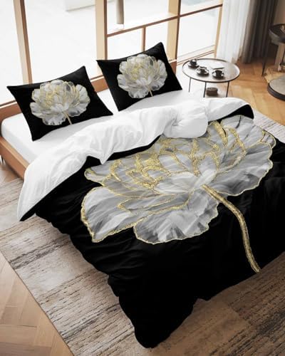 ZOE GARDEN Black Bed Duvet Cover Set 3 Piece