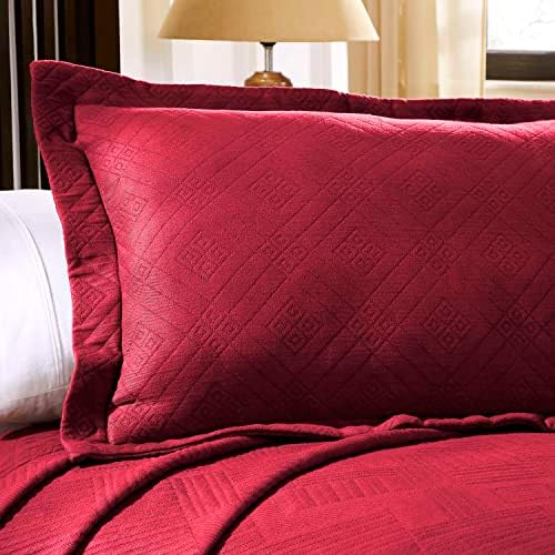 Superior 100 Cotton Geometric Bedspread Set Full Burgundy 1