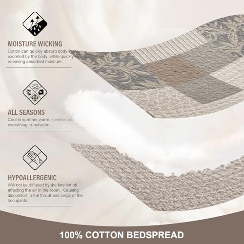 FineStichery Farmhouse Oversized King Bedspread 128x120 100 Cotton Plaid Reversible Set