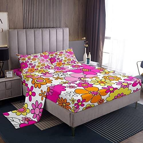 Feelyou Groovy Flower Bed Sheet Set 3Pcs Twin Size