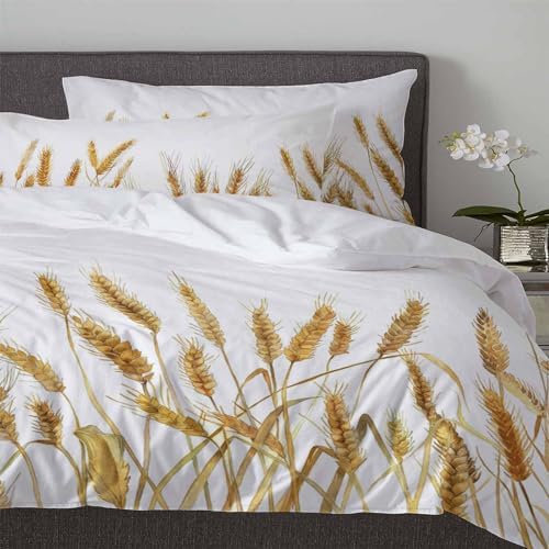 ZOE GARDEN Golden Wheat Duvet Cover Set Twin 3 Piece 1