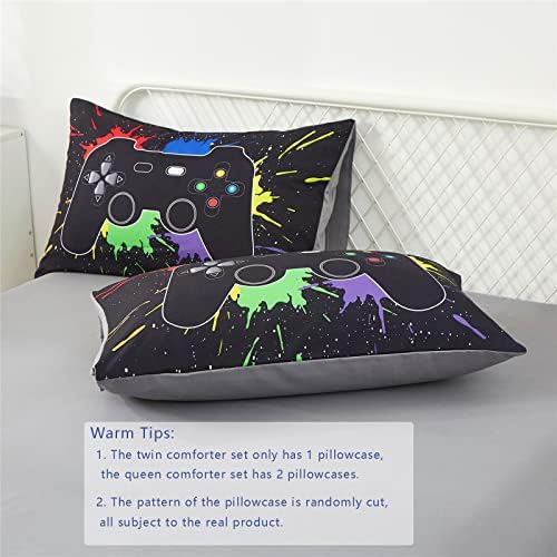 KAKKI 5 Piece Boys Gamer Comforter Set with Sheets