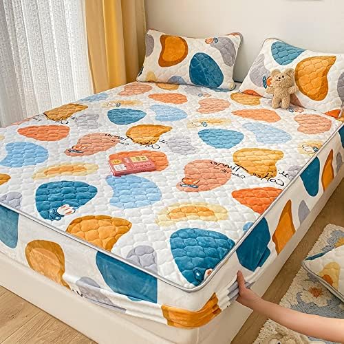 FCLDESHOP 3PCS Thick Milk Velvet Fitted Sheet