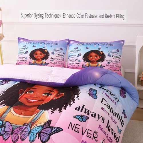 GRAT TIOC Black Girl Comforter Set Full Size