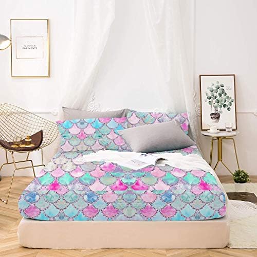MUSOLEI Rainbow Mermaid Sheet Set 3D 3PCS Full