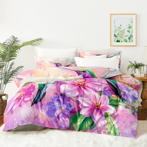 CCoutueChen Hummingbird Comforter Set King Size