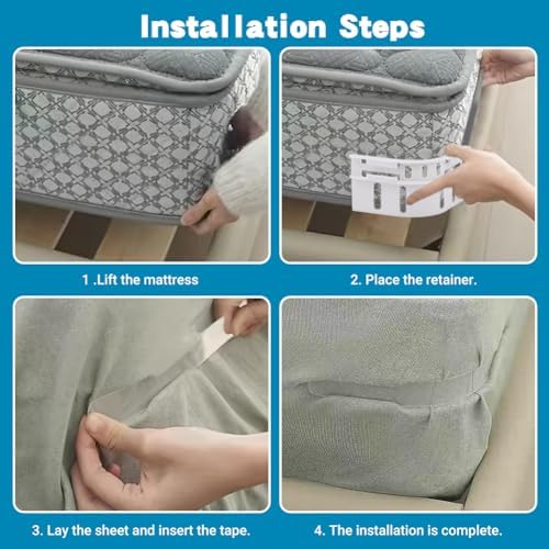 4 Pack Bed Sheet Holder with Open Corner Design