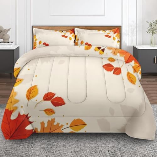 Culudea Autumn Leaves Tree Comforter Set King Size 1