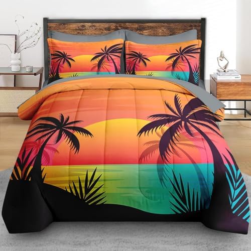 Pamnest Beach Sunset Comforter Set King Size 7 Pcs