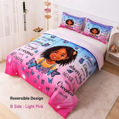 GRAT TIOC Black Girl Comforter Set Full Size