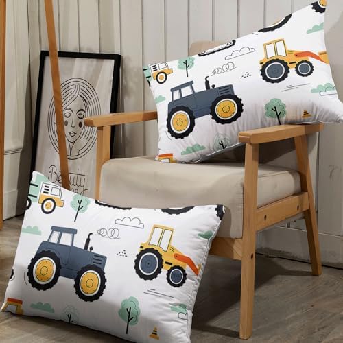Smell Sunshine Truck Sheets Set 4PCS Kids Bedding with Crane Excavator Print