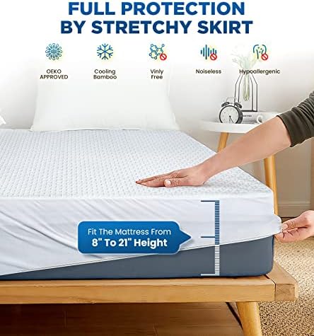 BOSANE Queen Mattress Protector Waterproof Breathable Cooling 3D Air Fabric